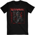 Iron Maiden Unisex T-Shirt: Senjutsu Cover Distressed Red (Black)