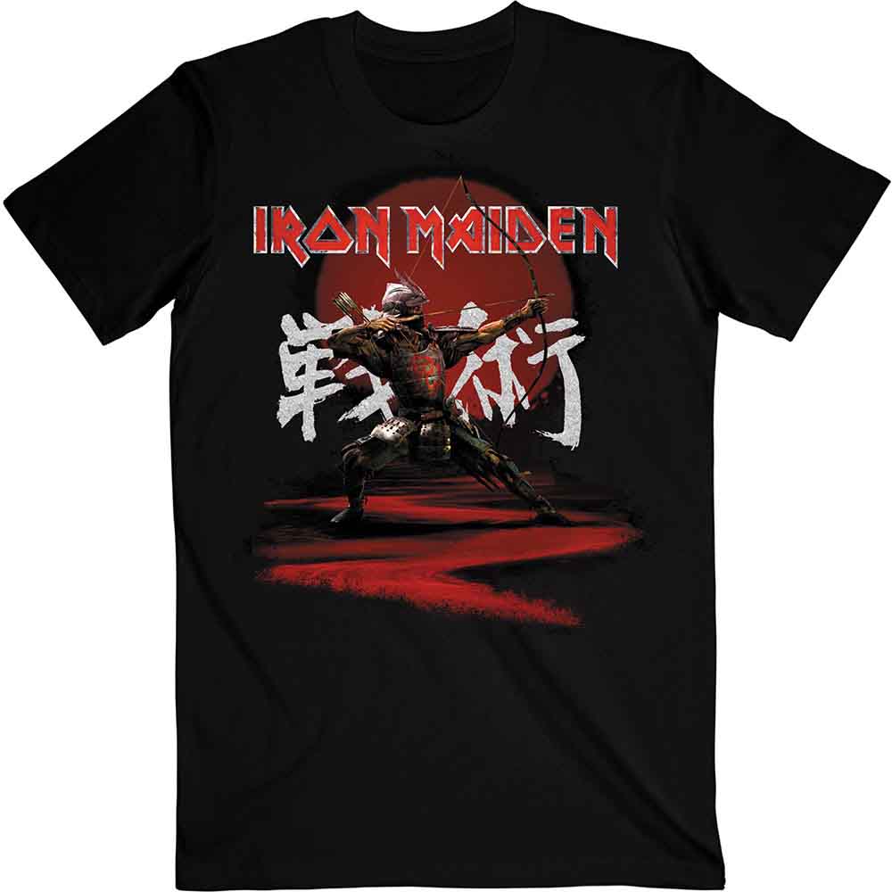 Iron Maiden Unisex T-Shirt: Senjutsu Eddie Archer Kanji (Black)
