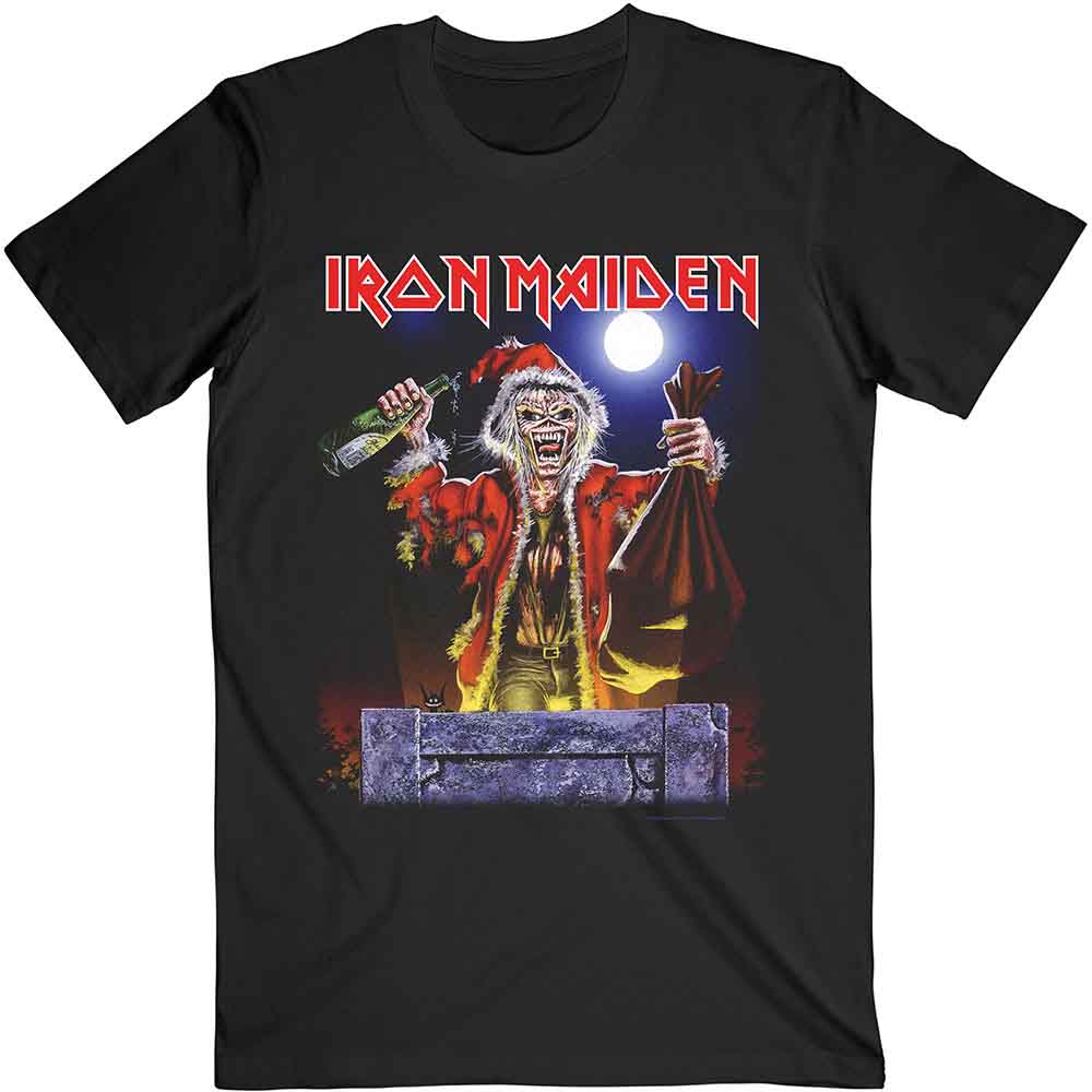 Iron Maiden Unisex T-Shirt: No Prayer For Christmas (Black) (Back Print)