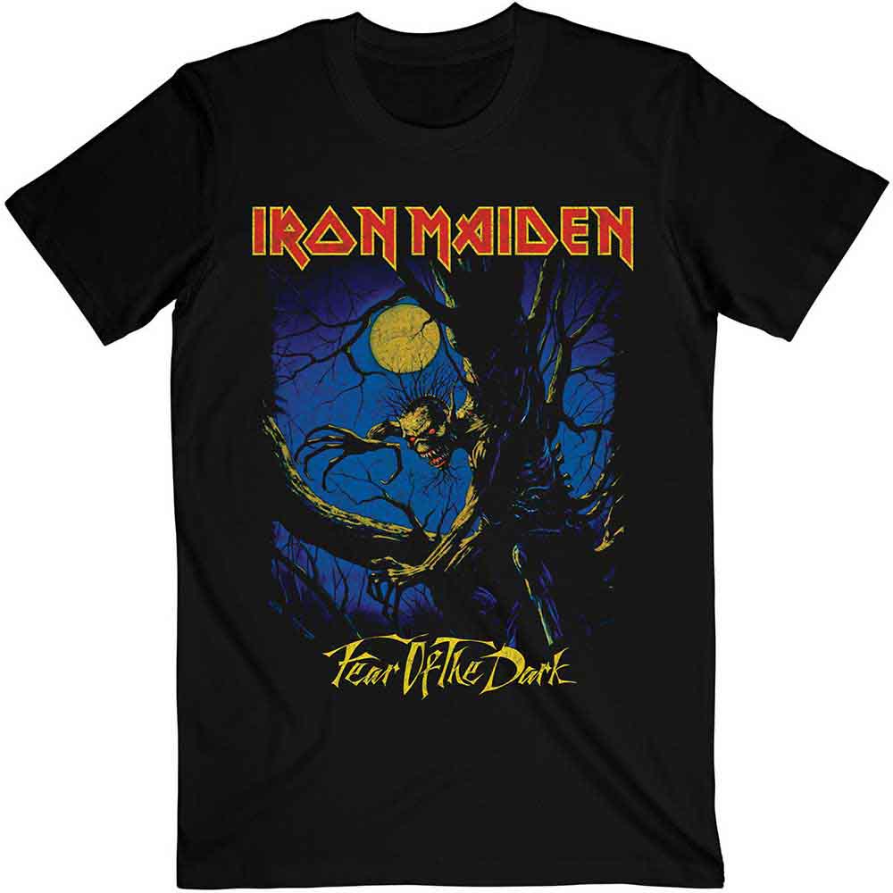 Iron Maiden Unisex T-Shirt: Fear of the Dark Moonlight (Black)