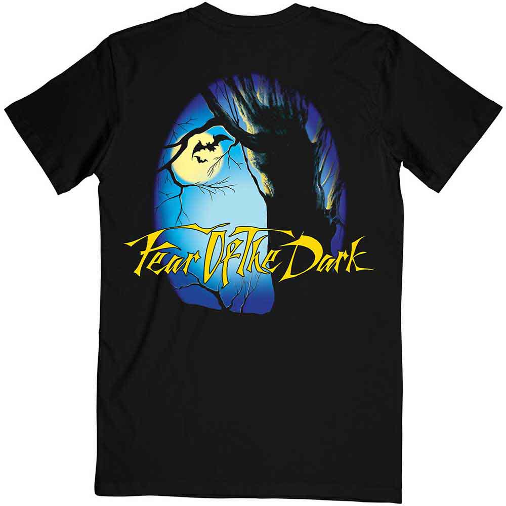 Iron Maiden Unisex T-Shirt: Fear of the Dark Oval Eddie Moon (Black) (Back Print)