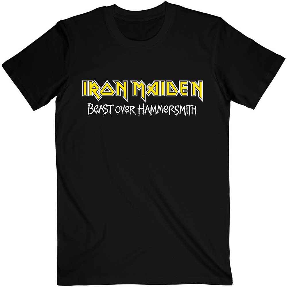 Iron Maiden Unisex T-Shirt: Beast Over Hammersmith Eddie & Devil (Black) (Back Print)