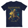 Iron Maiden Unisex T-Shirt: Piece of Mind Gold Eddie (Navy Blue)