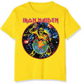 Iron Maiden Unisex T-Shirt: World Piece Tour Circle (Yellow)