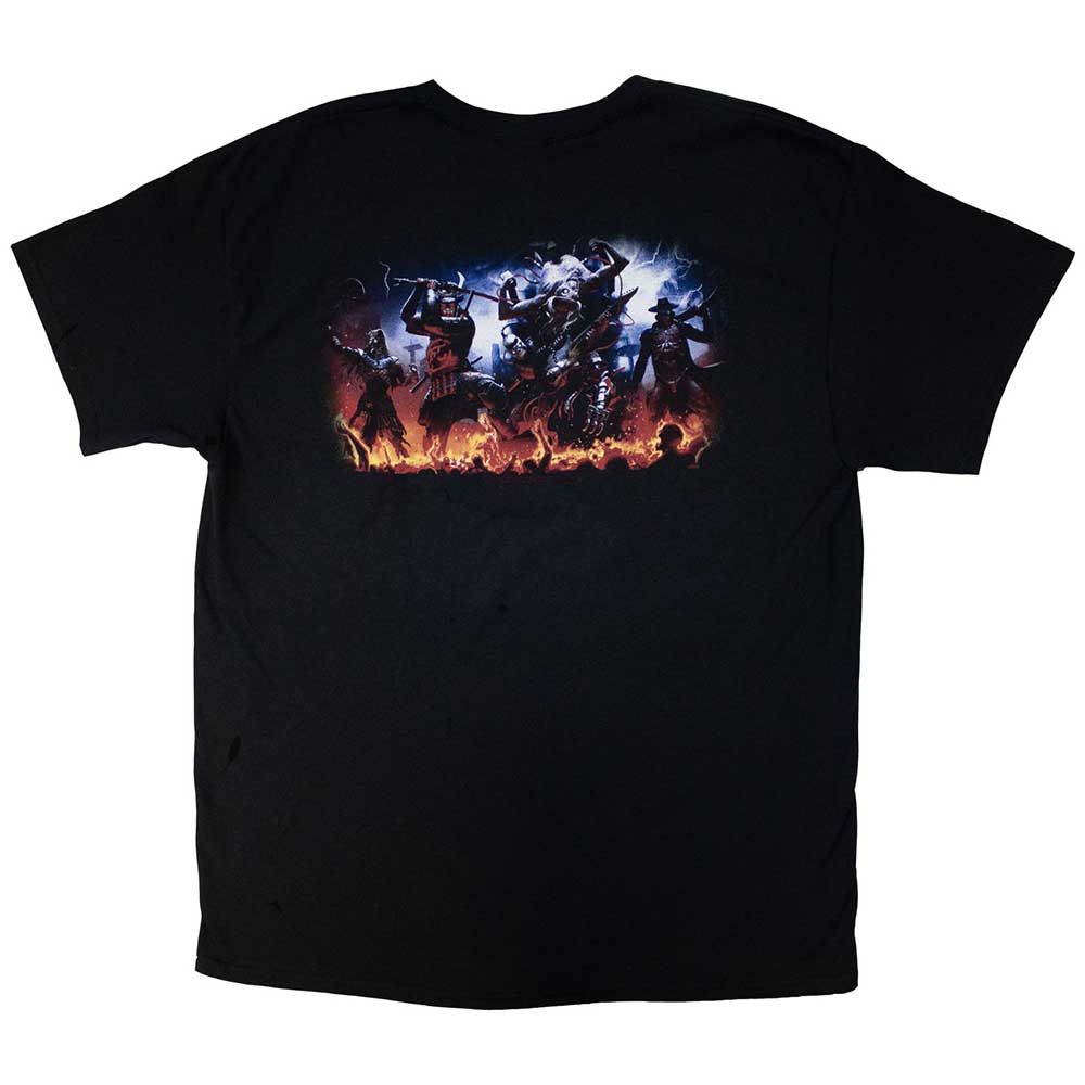 Iron Maiden Unisex T-Shirt: Dead By Daylight Monster Eddie (Black) (Back Print)