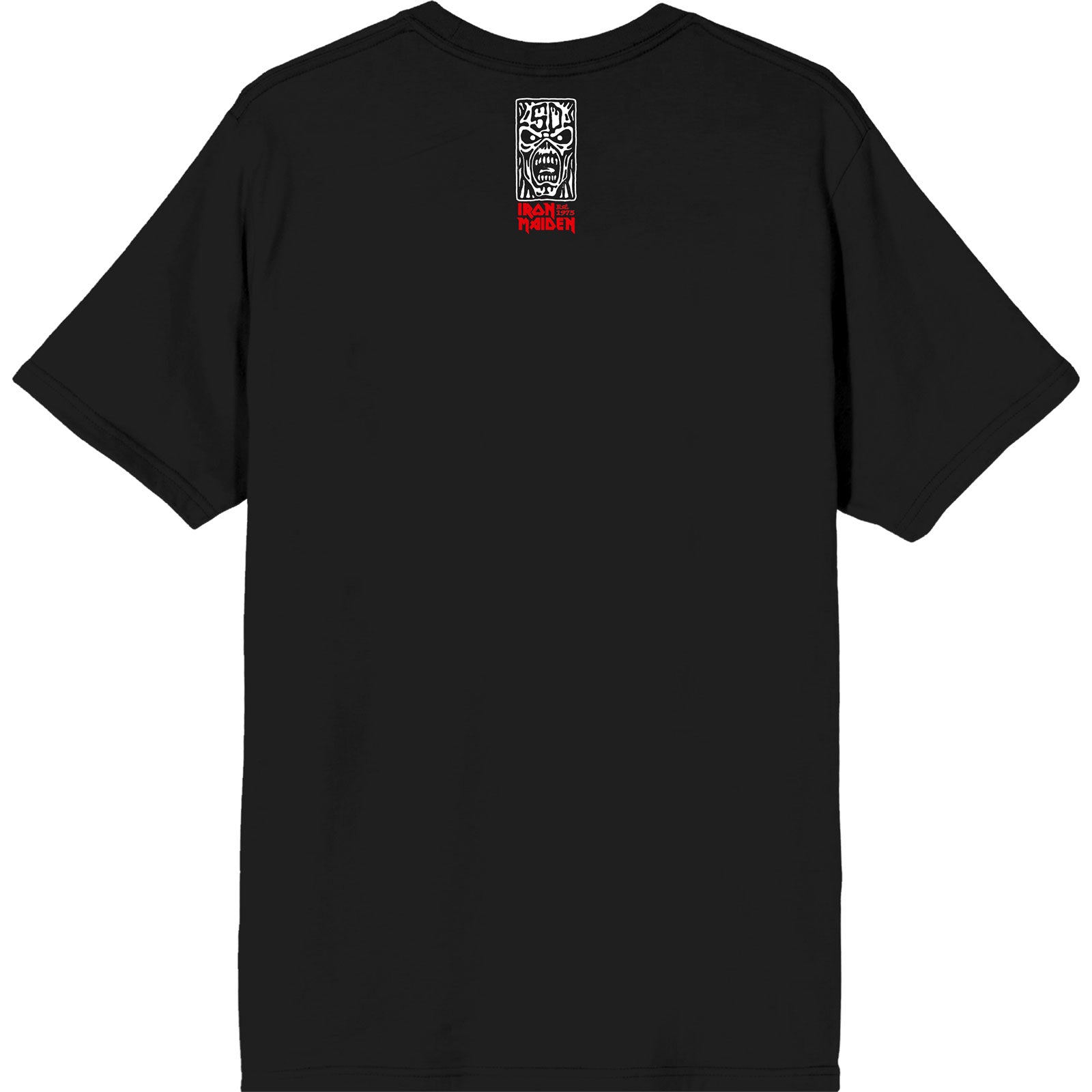 Iron Maiden Unisex T-Shirt: Est. 1975 Eddie Scream Portrait (Black) (Back Print)
