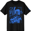Iron Maiden Unisex T-Shirt: Est. 1975 No Prayer Grave Blue (Black) (Sleeve Print)