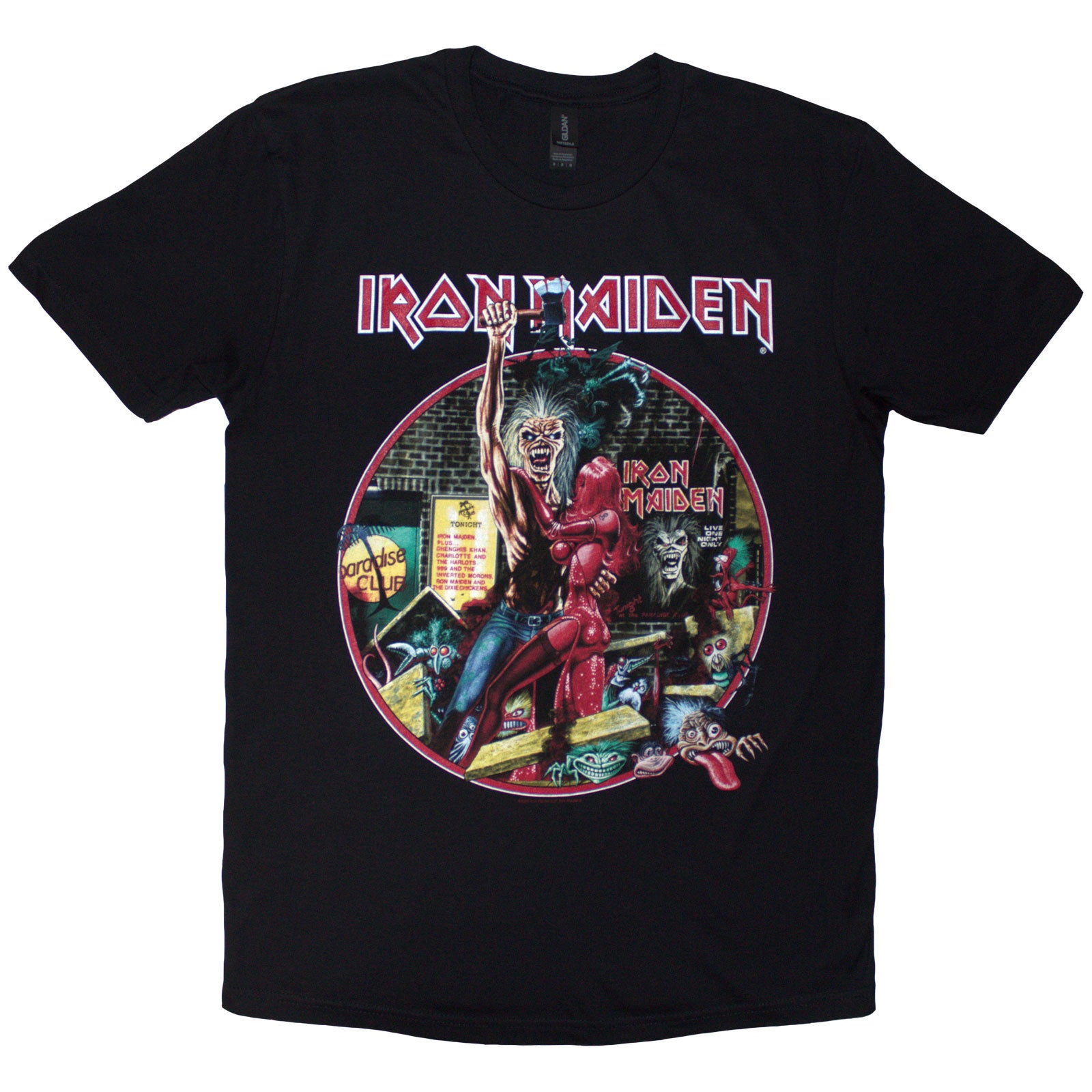 Iron Maiden Unisex T-Shirt: Paradise Club Circle (Black)