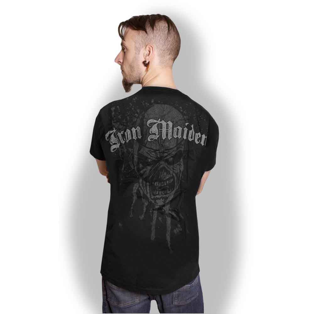 Iron Maiden Unisex T-Shirt: Sketched Trooper (Black) (Back Print)