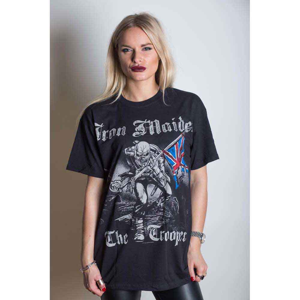 Iron Maiden Unisex T-Shirt: Sketched Trooper (Black) (Back Print)