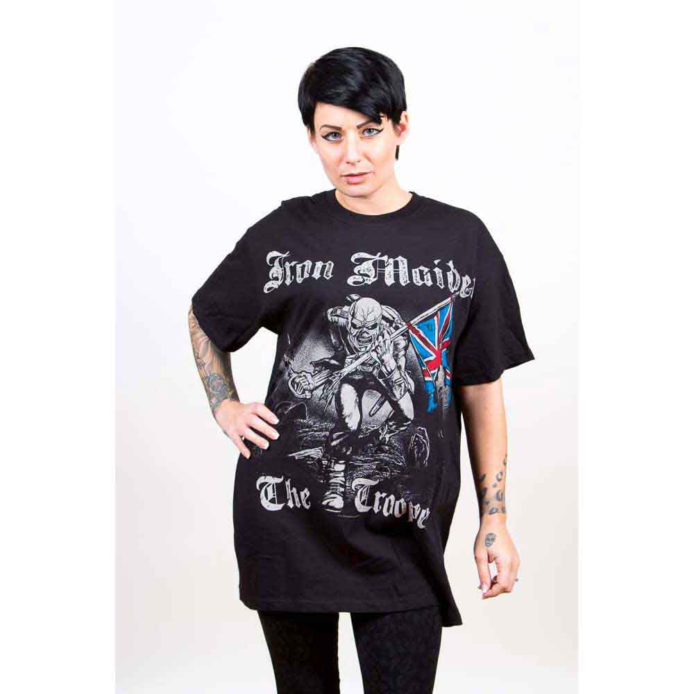 Iron Maiden Unisex T-Shirt: Sketched Trooper (Black) (Back Print)