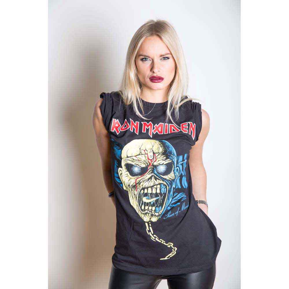 Iron Maiden Unisex T-Shirt: Piece of Mind Skull (Black)