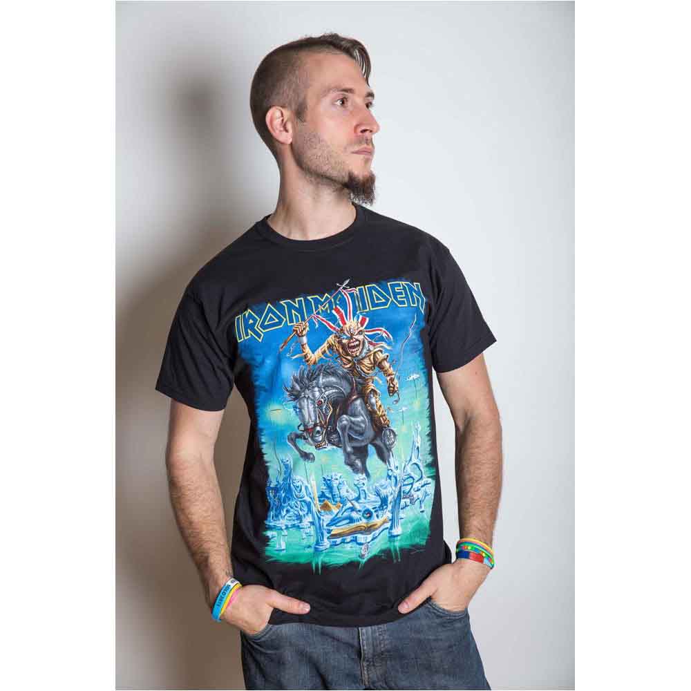 Iron Maiden Unisex T-Shirt: Tour Trooper (Black) (Back Print)