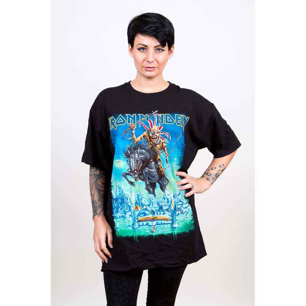 Iron Maiden Unisex T-Shirt: Tour Trooper (Black) (Back Print)