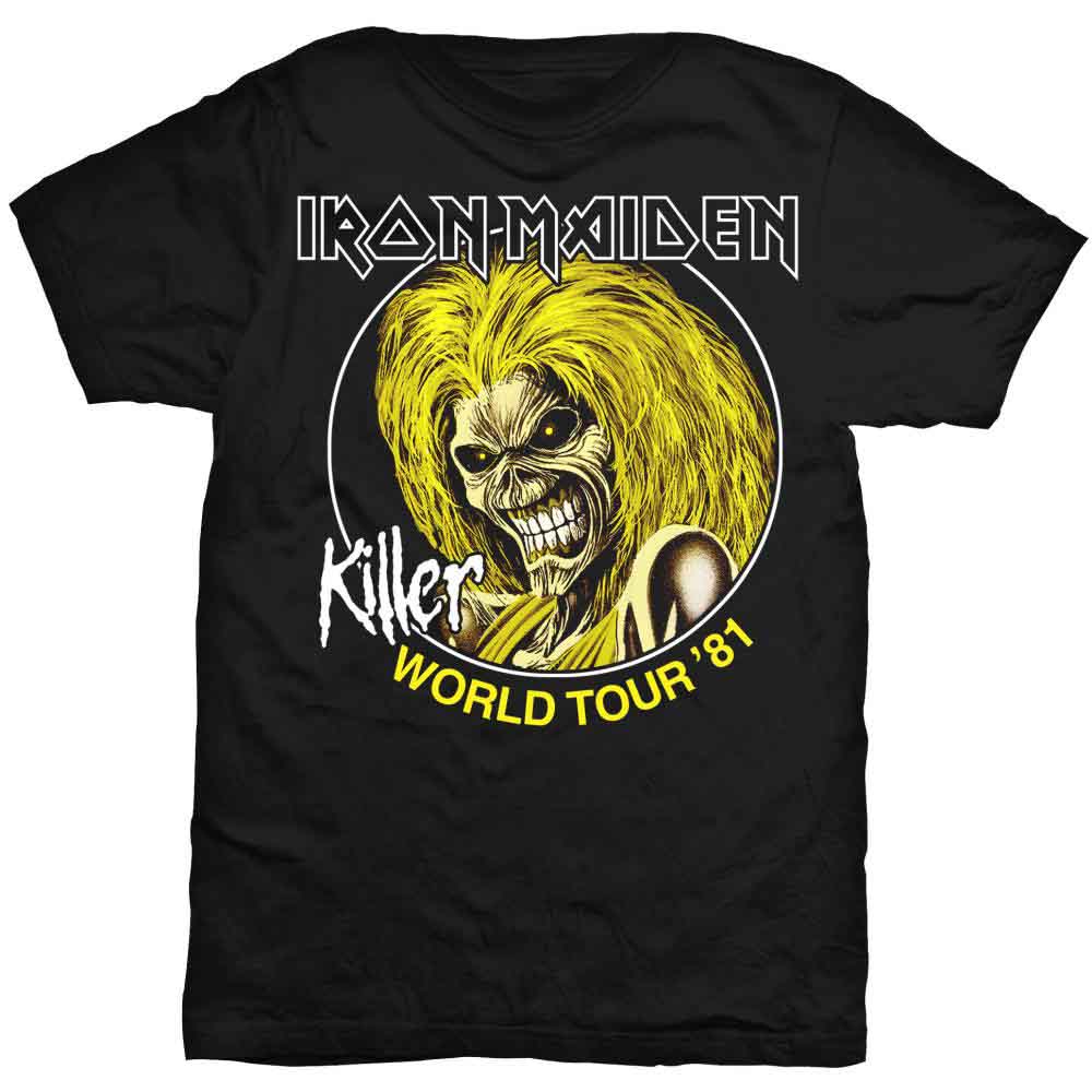 Iron Maiden Unisex T-Shirt: Killer World Tour 81 (Black)