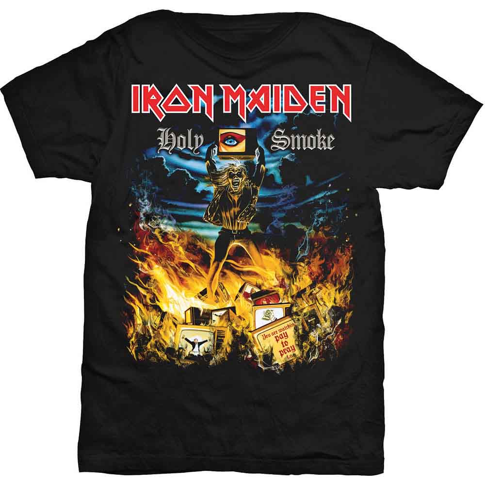 Iron Maiden Unisex T-Shirt: Holy Smoke (Black)