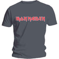 Iron Maiden Unisex T-Shirt: Classic Logo (Charcoal Grey)