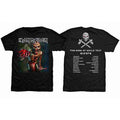 Iron Maiden Unisex T-Shirt: The Book of Souls European Tour V.1 (Black) (Back Print)