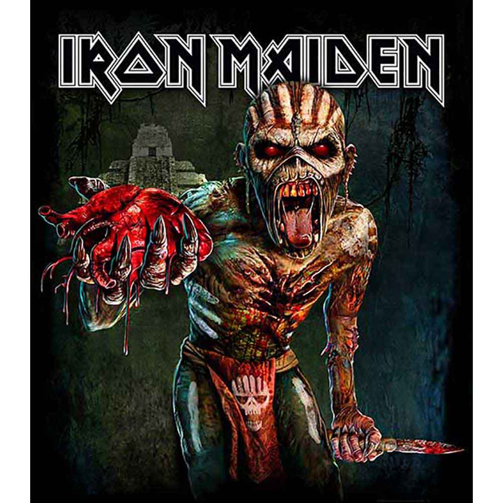 Iron Maiden Unisex T-Shirt: The Book of Souls European Tour V.1 (Black) (Back Print)