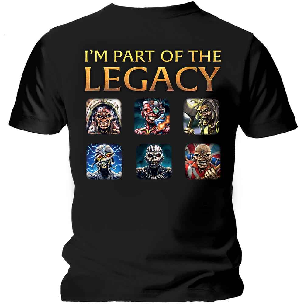 Iron Maiden Unisex T-Shirt: Legacy Beast Fight (Black) (Back Print)