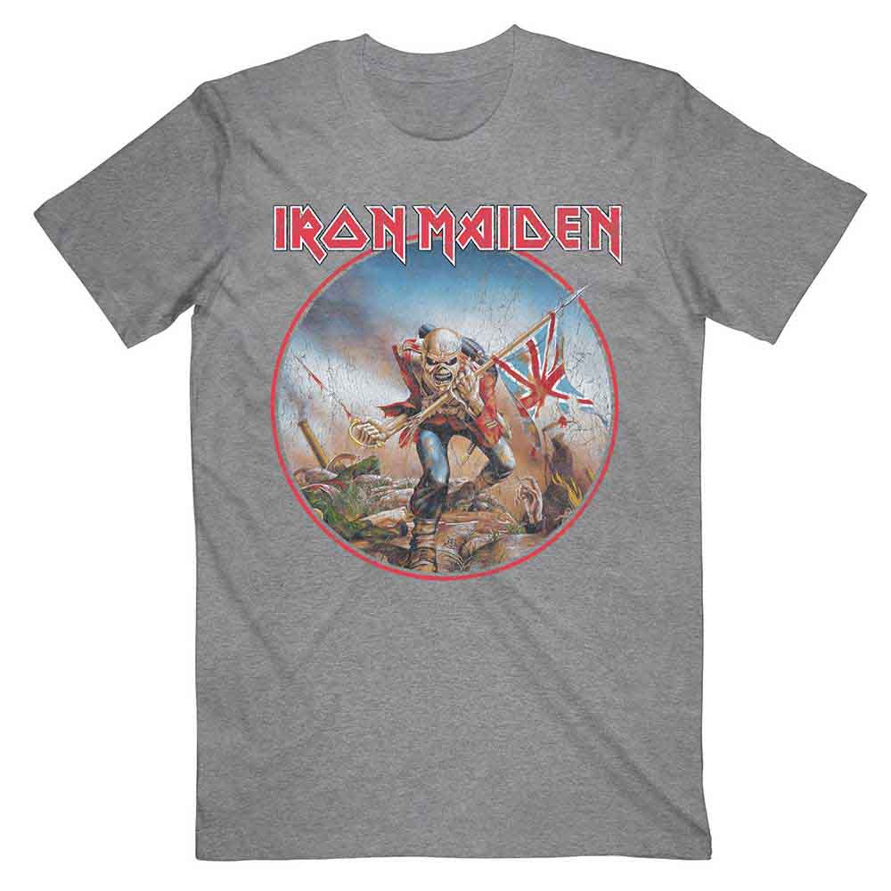 Iron Maiden Unisex T-Shirt: Trooper Vintage Circle (Grey)