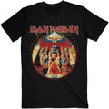 Iron Maiden Unisex T-Shirt: Powerslave Lightning Circle (Black)