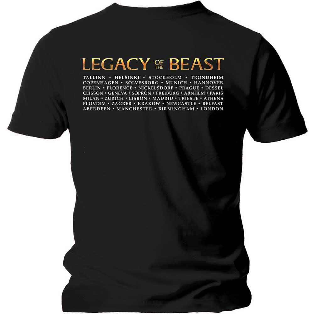 Iron Maiden Unisex T-Shirt: Legacy of the Beast Tour (Black) (Back Print)