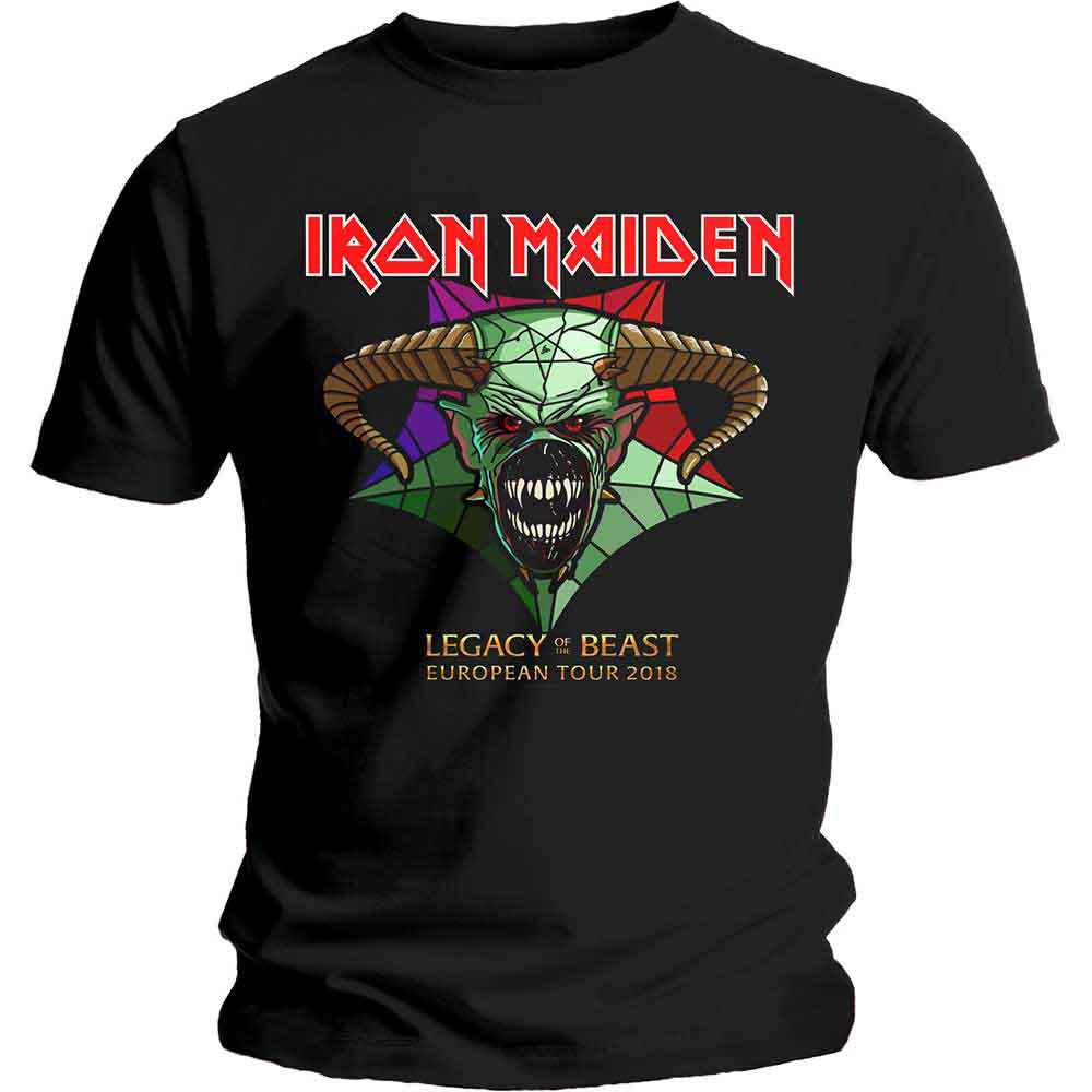 Iron Maiden Unisex T-Shirt: Legacy of the Beast Tour (Black) (Back Print)
