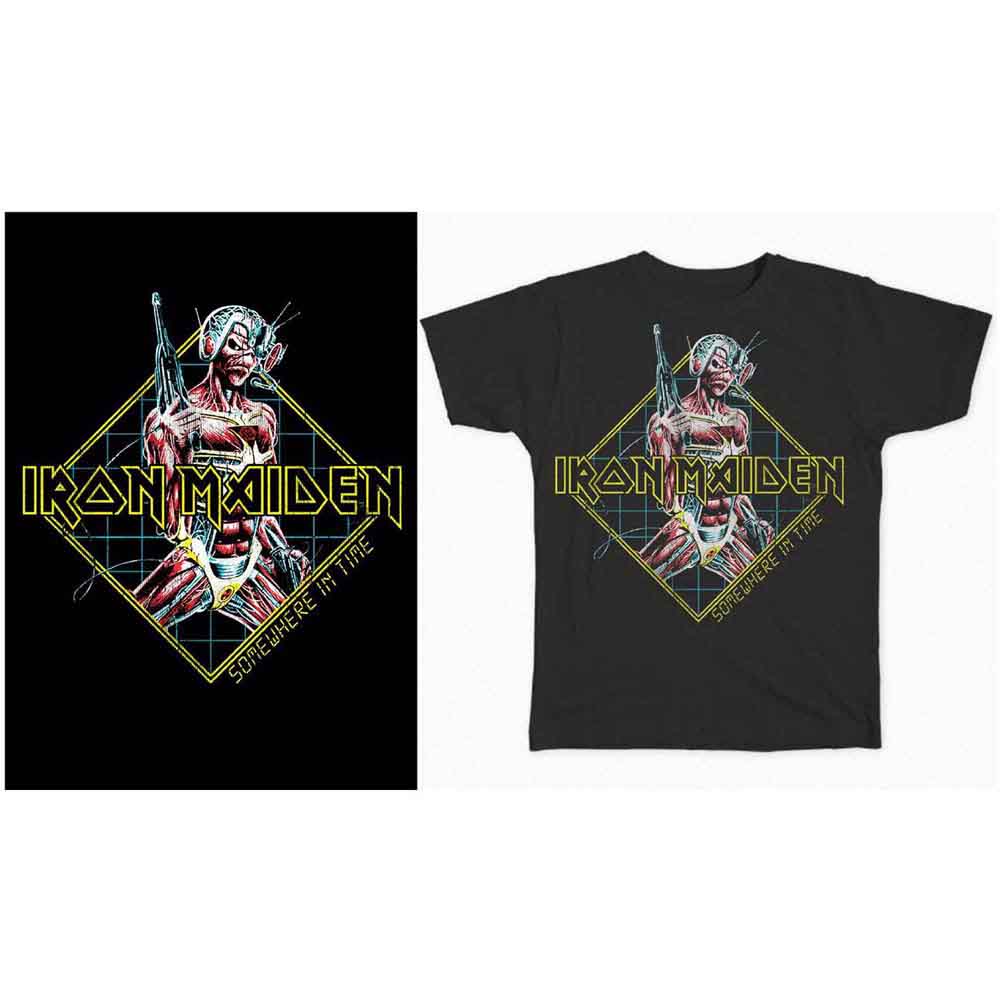 Iron Maiden Unisex T-Shirt: Somewhere in Time Diamond (Black)