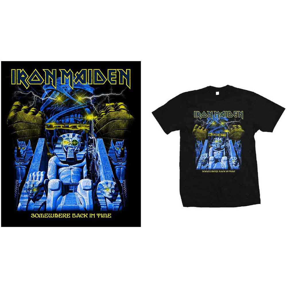 Iron Maiden Unisex T-Shirt: Back in Time Mummy (Black)