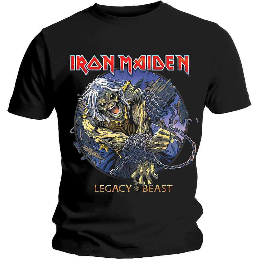 Iron Maiden Unisex T-Shirt: Eddie Chained Legacy (Black)