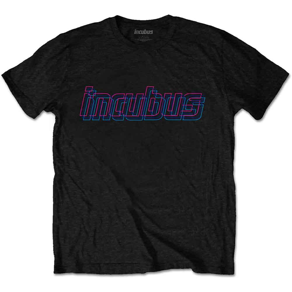 Incubus Unisex T-Shirt: Trippy Neon (Black) (Back Print)