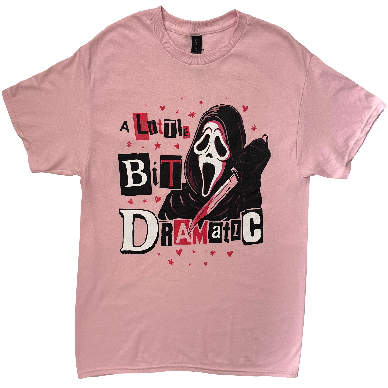 Ghostface Unisex T-Shirt: A Little Bit Dramatic (Pink)
