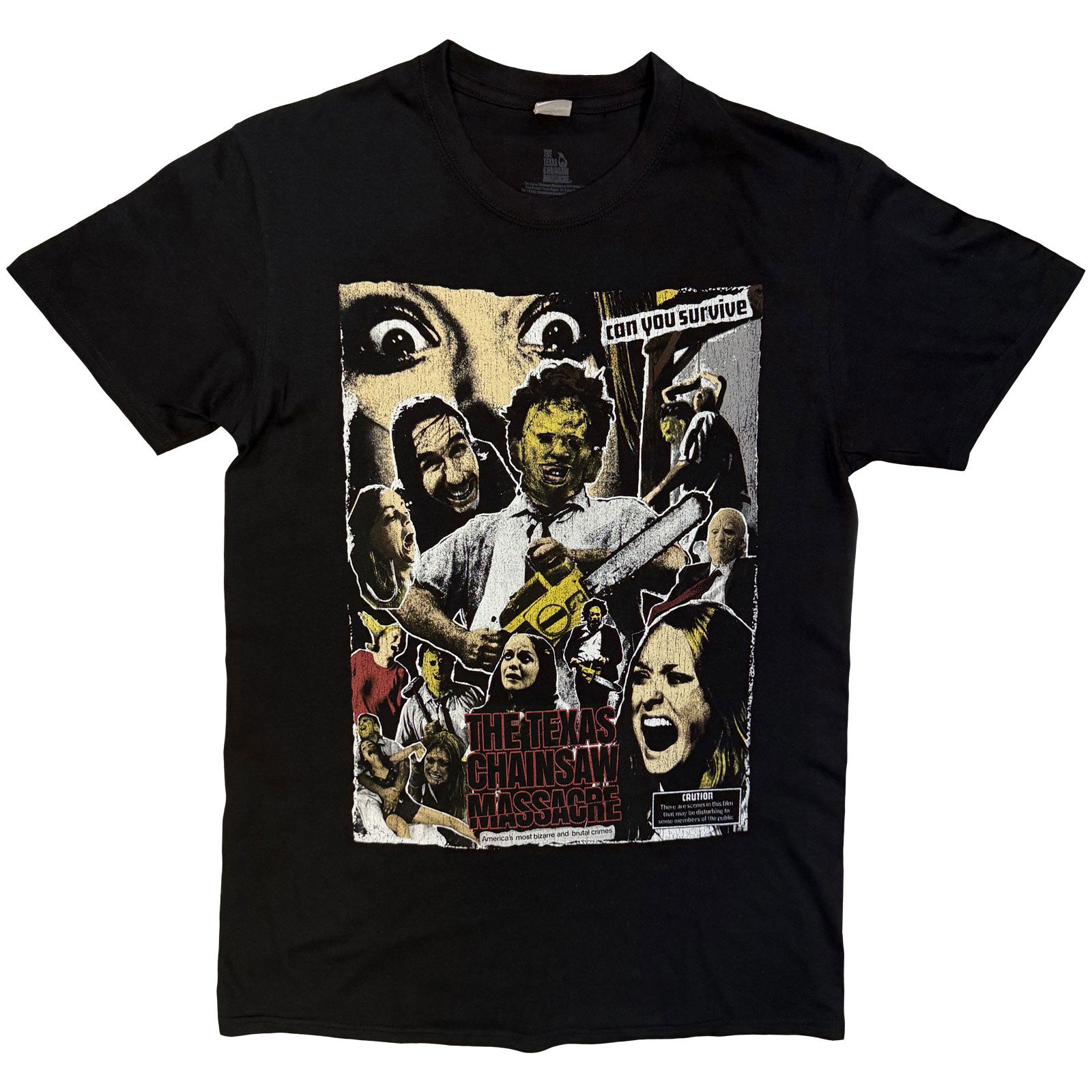 The Texas Chainsaw Massacre Unisex T-Shirt: Collage Front (Black)