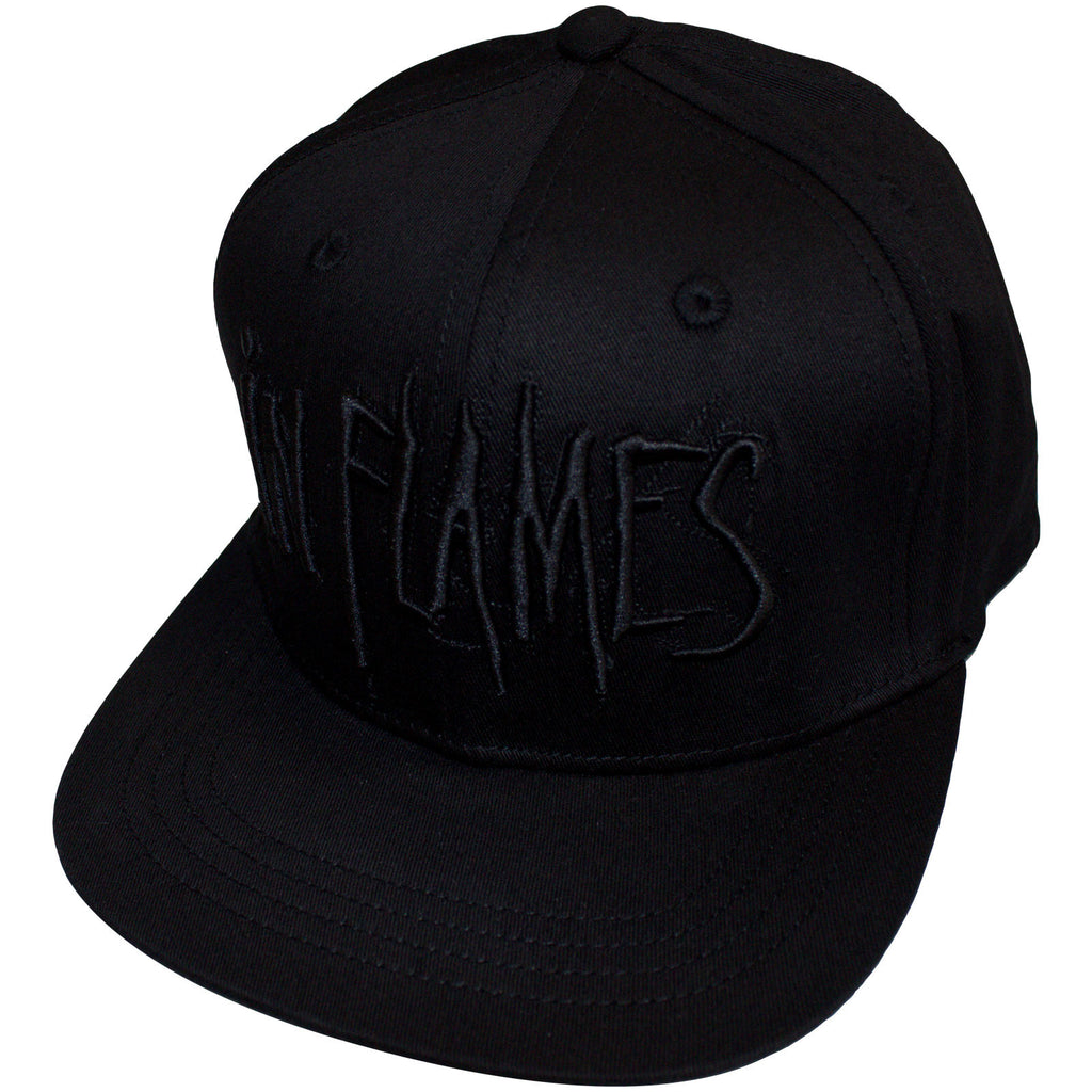 In Flames Unisex Snapback Cap: Black Logo (Black) (Back Print)