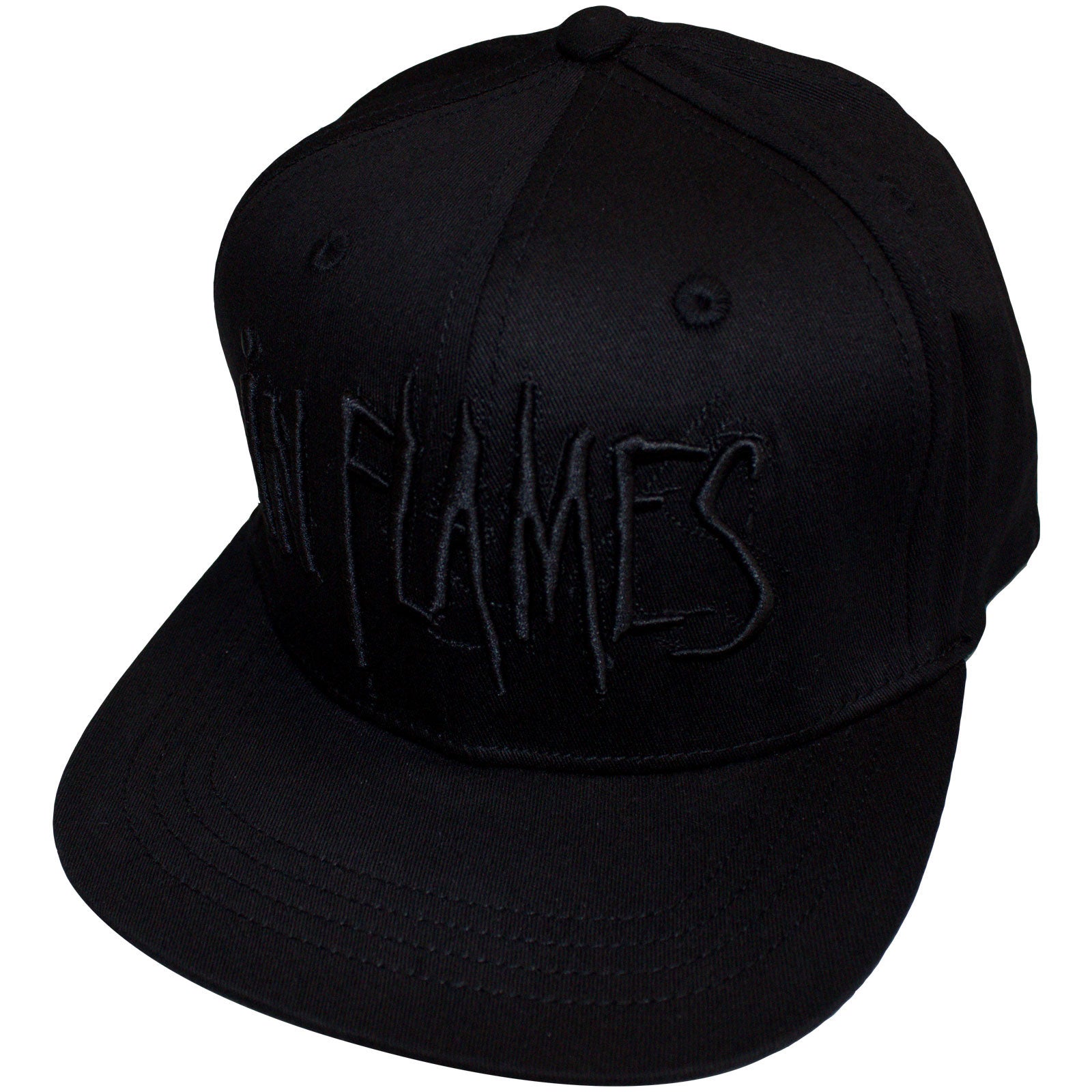 In Flames Unisex Snapback Cap: Black Logo (Black) (Back Print)