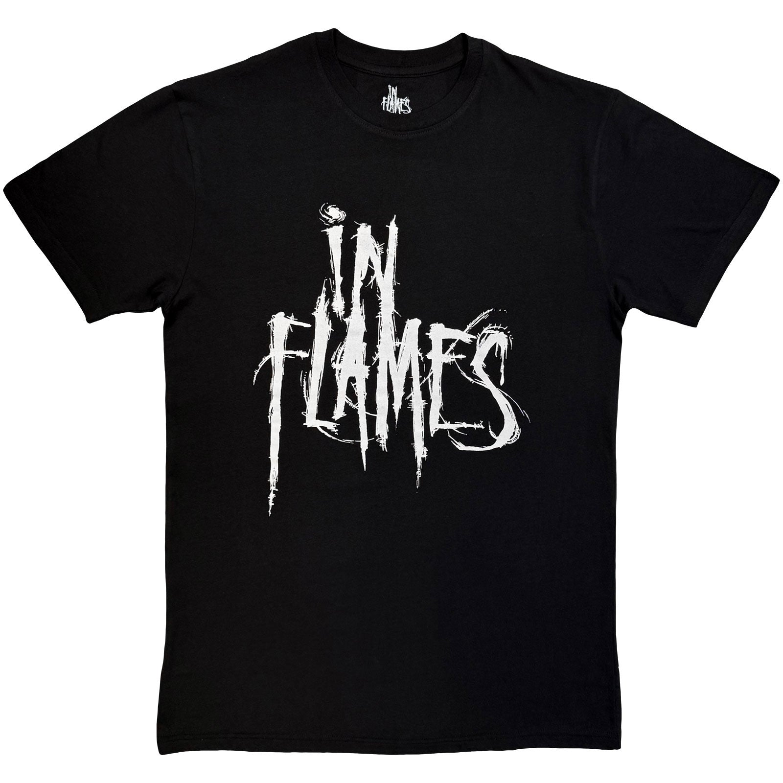 In Flames Unisex T-Shirt: Logo Mono (Black)