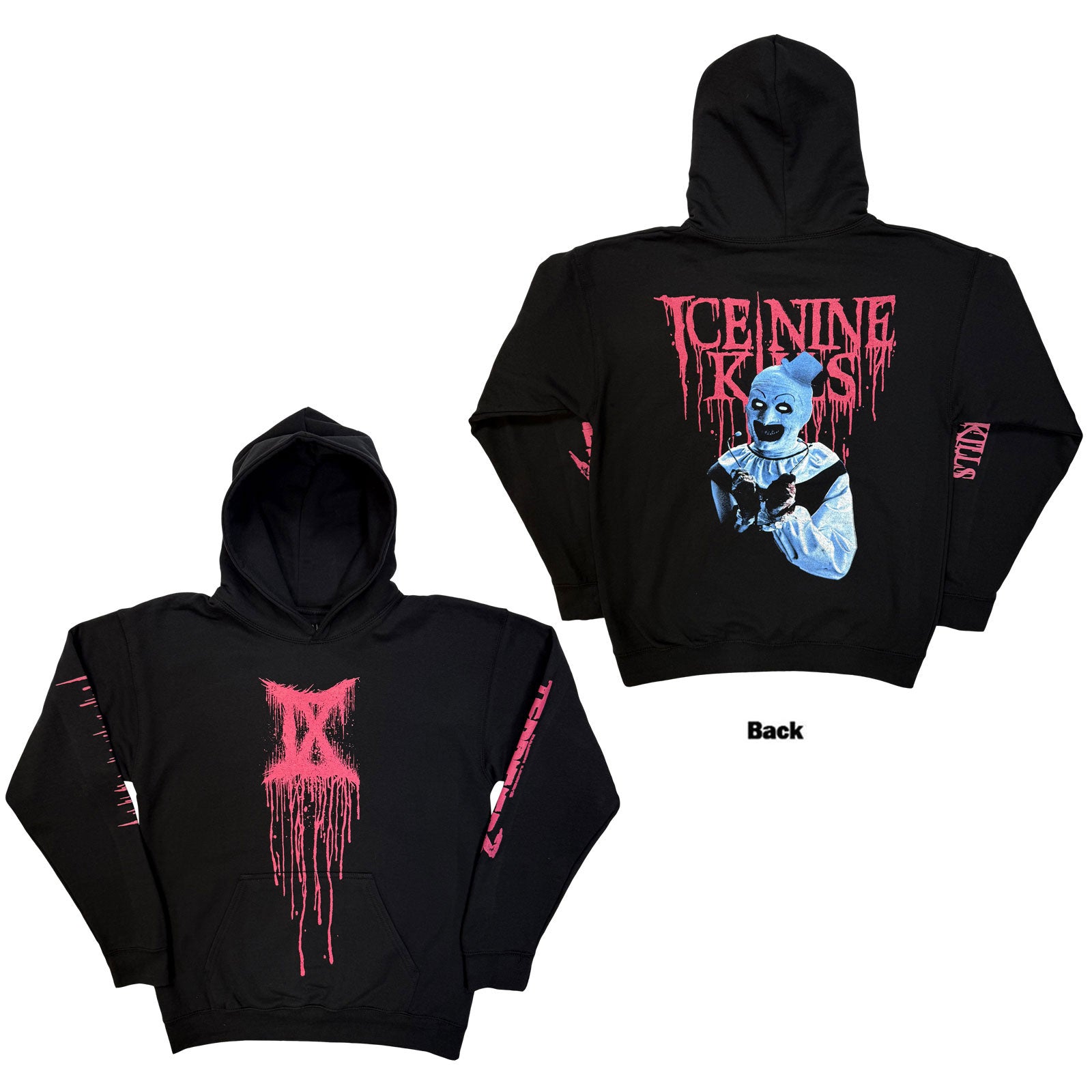 Ice Nine Kills Unisex Pullover Hoodie: Terrifier (Back Print)