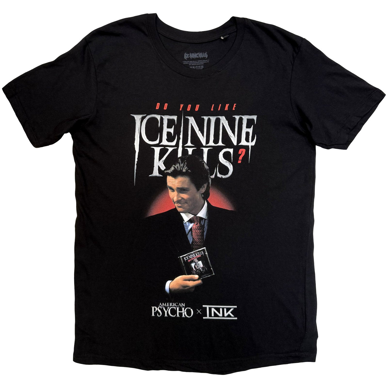 Ice Nine Kills Unisex T-Shirt: American Psycho (Black) (Back Print)