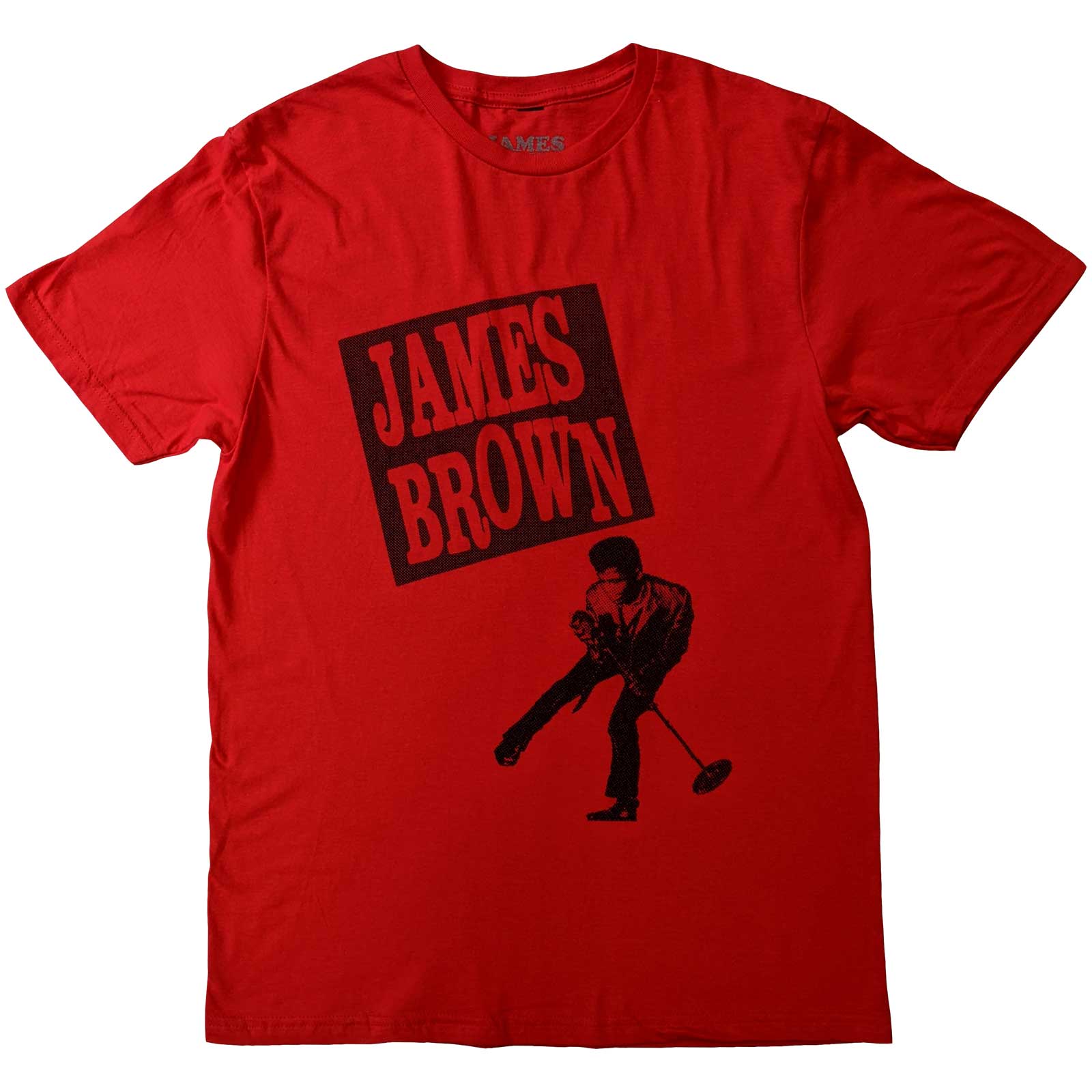 James Brown Unisex T-Shirt: James Halftone (Red)