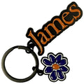 James Keychain: Orange Logo Purple Daisy Charm (Orange)