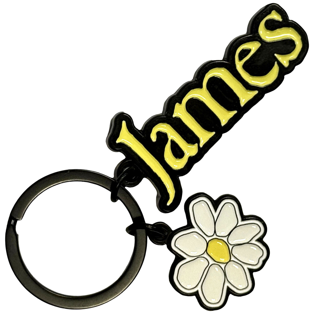 James Keychain: Yellow Logo White Daisy Charm (Yellow)
