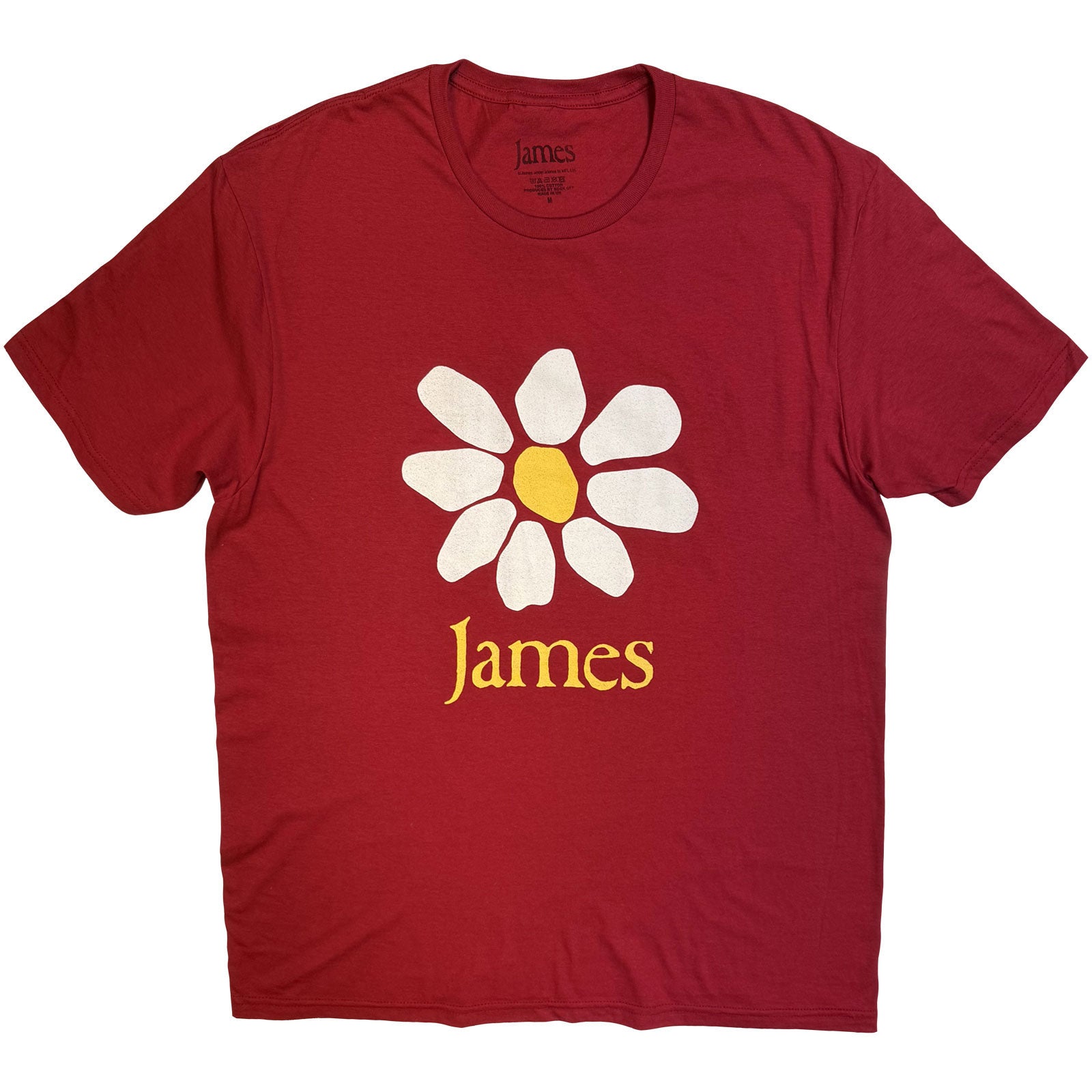 James Unisex T-Shirt: Daisy Logo (Red)