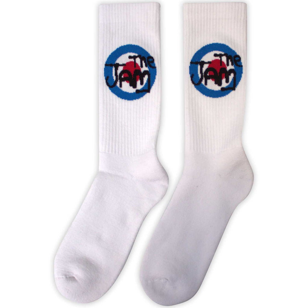 The Jam Unisex Terry Socks: Target Logo (White)