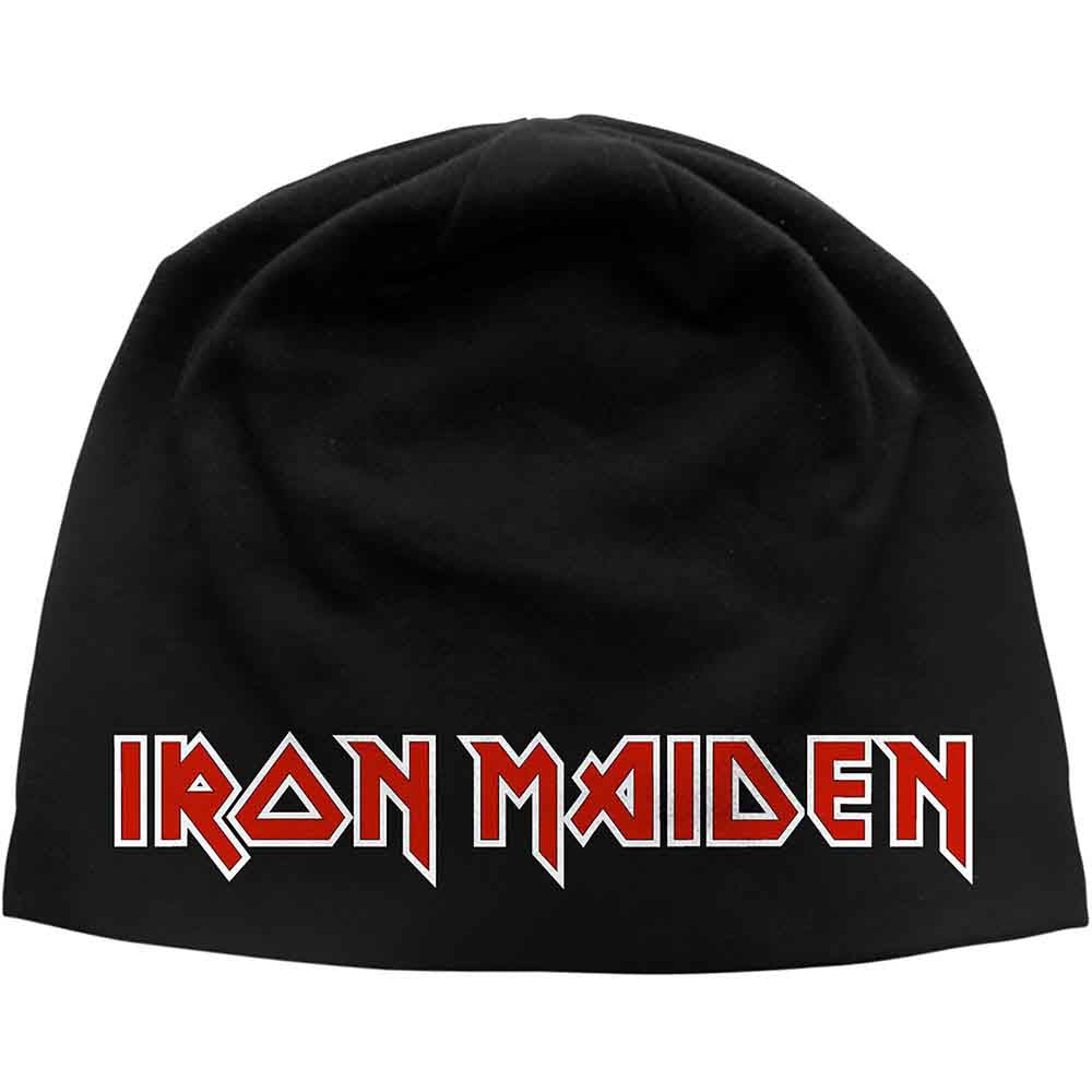 Iron Maiden Unisex Beanie Hat: Logo LD Print (Black)