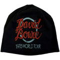 David Bowie Unisex Beanie Hat: World Tour Logo JD Print (Black)