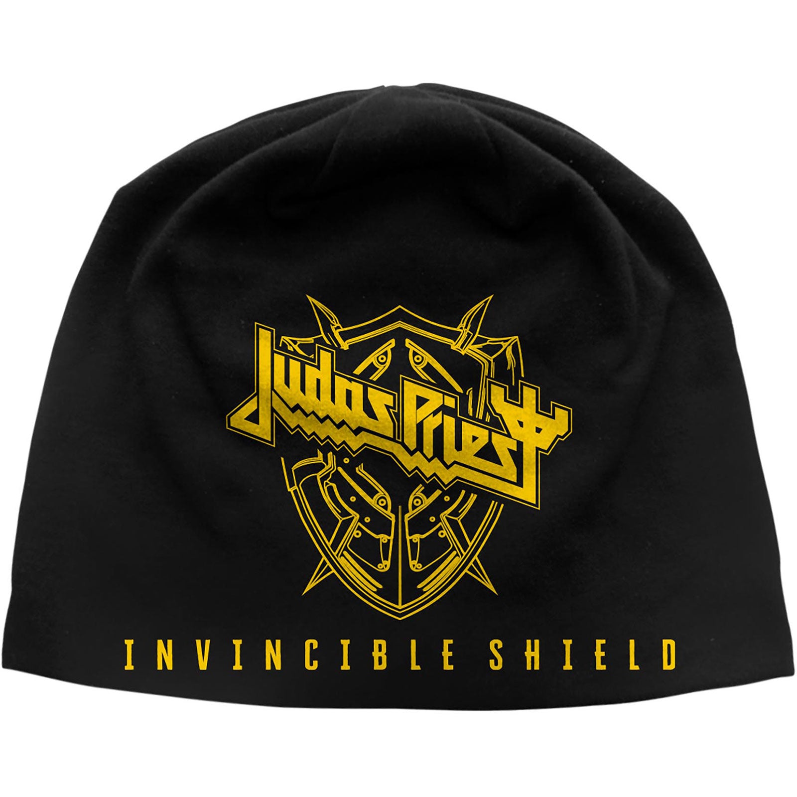 Judas Priest Unisex Beanie Hat: Invincible Shield JD Print (Black)