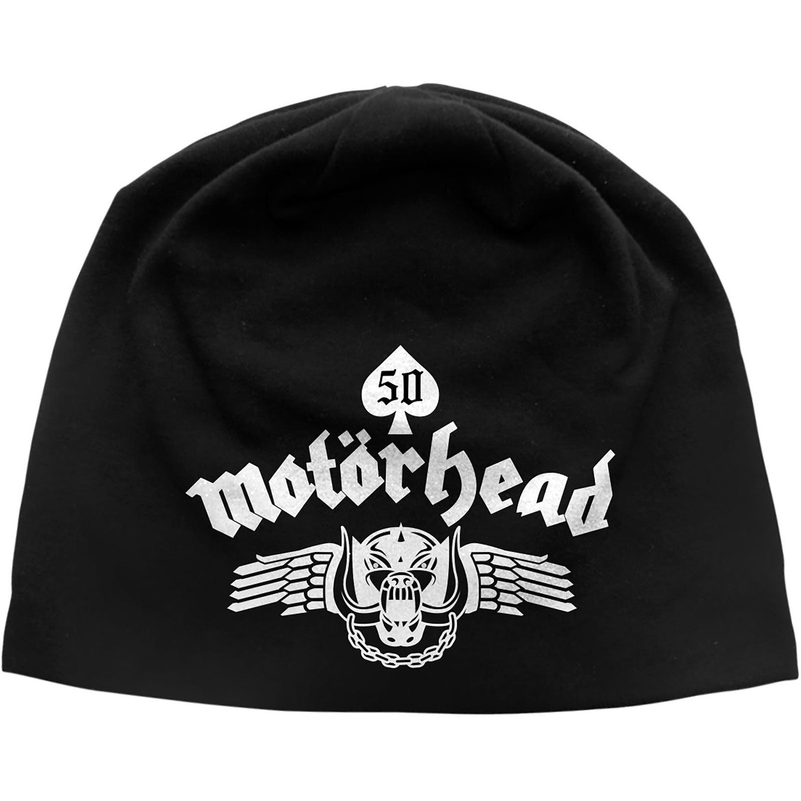 Motorhead Unisex Beanie Hat: Skull Wing JD Print (Black)
