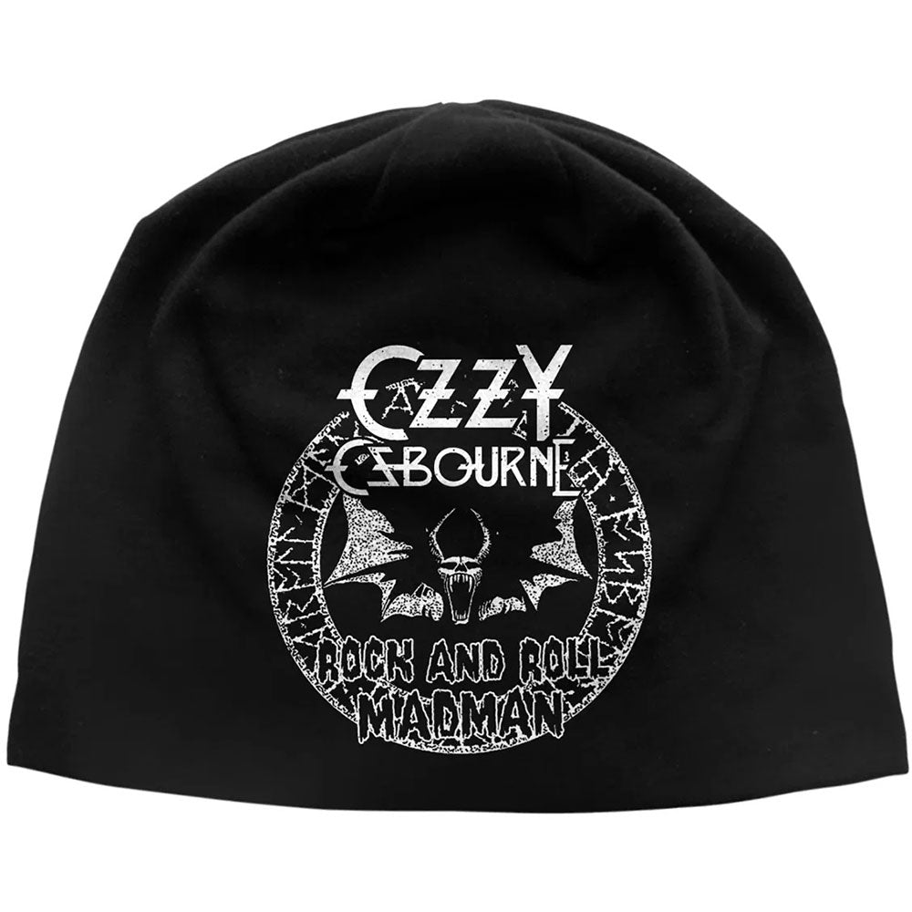 Ozzy Osbourne Unisex Beanie Hat: Rock N Roll Madman JD Print (Black)