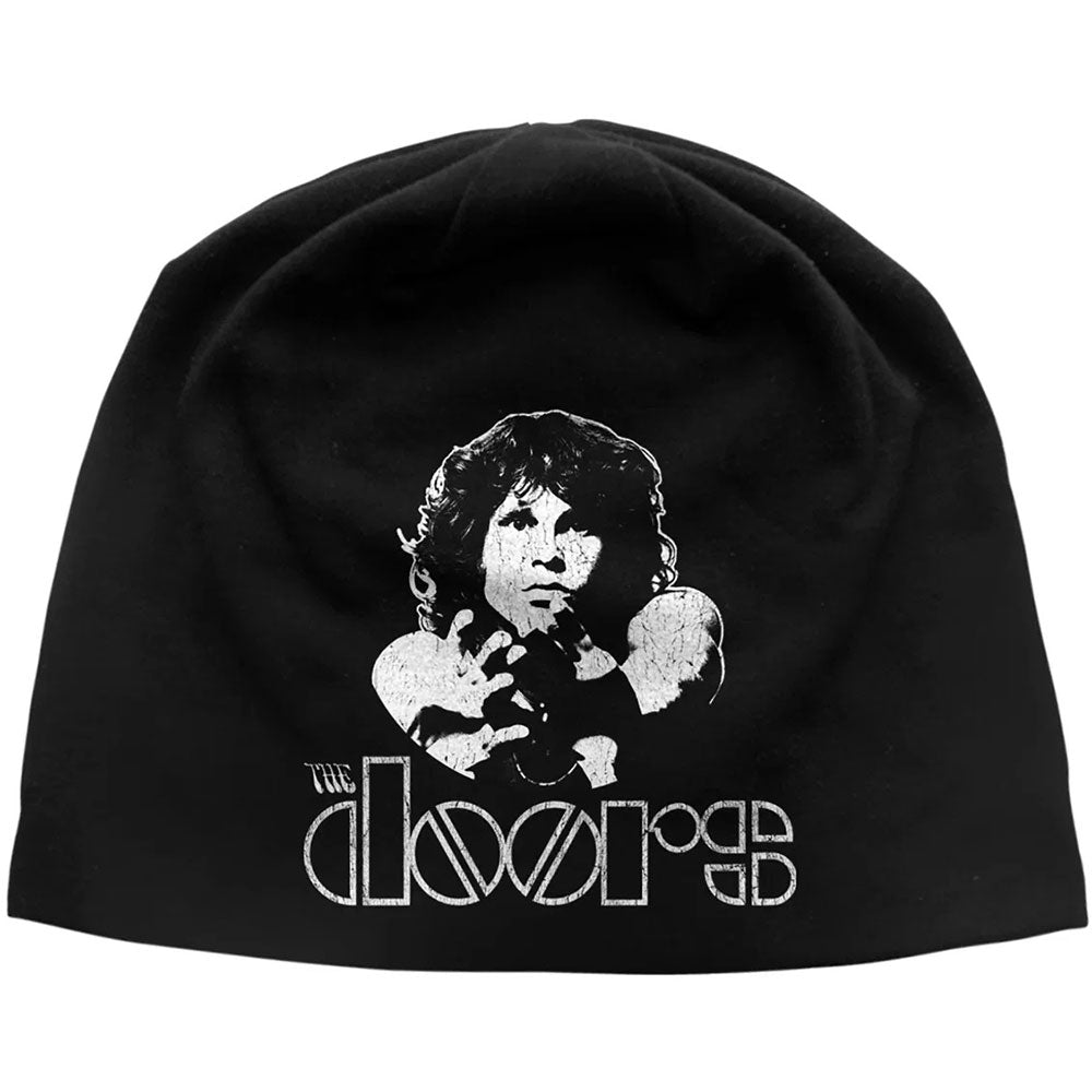 The Doors Unisex Beanie Hat: Jim Morrison JD Print (Black)